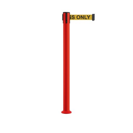 MONTOUR LINE Stanchion Belt Barrier Fixed Base Red Post 11ft.Authorized..Belt MSX630F-RD-AUTHYB-110